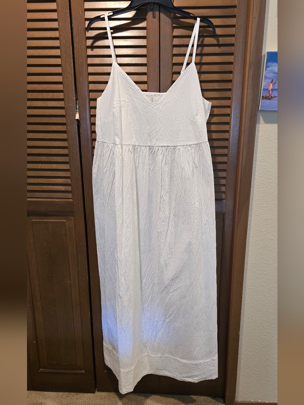 ✨ NWT A New Day White Seersucker Midi Sundress - XXL ✨